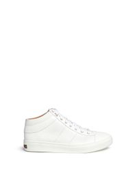 Jimmy Choo White 'bells' Panelled Leather Mid Top Sneakers