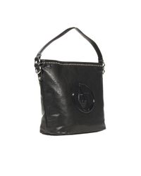 Armani Jeans | Black Handbag Hobo Ecoleather Logo Patent | Lyst