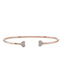 Anne Sisteron - Pink 14kt Rose Gold Diamond Small Hearts Cuff - Lyst