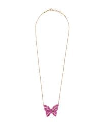 AS29 | Pink Pave Butterfly Necklace | Lyst