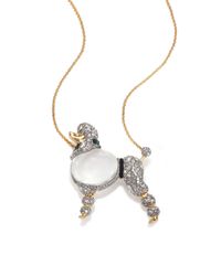 Alexis Bittar | Metallic Sport Deco Lucite & Crystal Jelly Belly Strolling Poodle Pendant Necklace | Lyst