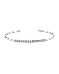 Anne Sisteron - 14kt White Gold Bezel Set Diamond Cuff - Lyst