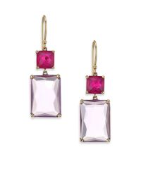Ippolita | Metallic Rock Candy Gelato Ruby, Amethyst & 18k Yellow Gold Rectangle Double-drop Earrings | Lyst