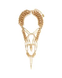 Ela Stone | Metallic 'naomie' Spike Chain Plastron Necklace | Lyst