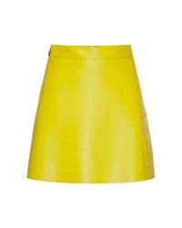 MSGM | Yellow Eco Leather Cargo Mini Skirt | Lyst