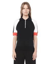 T By Alexander Wang | Black Jersey Knit Short Sleeve Polo Shirt | Lyst