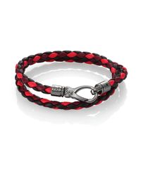 Tod's | Black Tri-tone Leather Double-wrap Bracelet | Lyst