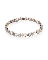 Alexis Bittar Fine | Metallic Silver Ice Marquis Clear Quartz, 18k Yellow Gold & Sterling Silver Tennis Bracelet | Lyst