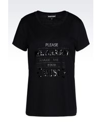 Emporio Armani | Black Jersey T-shirt | Lyst