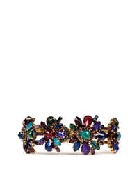 Erickson Beamon | Multicolor 'hyperdrive' Swarovski Crystal Floral Cluster Bangle | Lyst