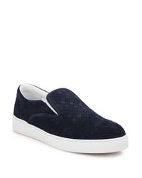 Bottega Veneta | Blue Dodger Intrecciato Slip-on Suede Sneakers for Men | Lyst