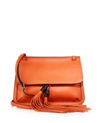 Gucci | Orange Bamboo Daily Leather Flap Shoulder Bag | Lyst