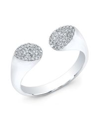 Anne Sisteron - Metallic 14kt White Gold Diamond Open Double Pear Ring - Lyst