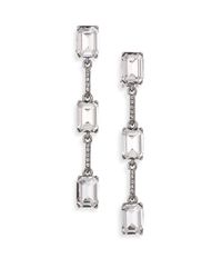 Oscar de la Renta | Metallic Octagon Crystal Linear Clip-on Drop Earrings | Lyst