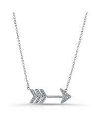 Anne Sisteron - 14kt White Gold Diamond Large Arrow Necklace - Lyst