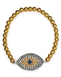 Roni Blanshay | Gold Blue Evil Eye Bracelet | Lyst