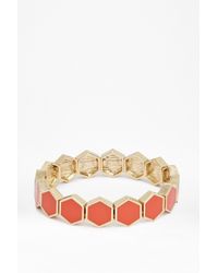 French Connection | Brown Hexagon Tile Bracelet | Lyst