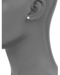 Vita Fede | Metallic Titan 6mm White Akoya Pearl & Black Onyx Asymmetrical Earrings | Lyst