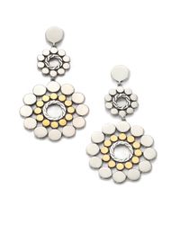 John Hardy | Metallic Dot 18K Yellow Gold & Sterling Silver Long Double-Drop Earrings | Lyst