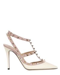 Valentino | Natural 100mm Rockstud Leather Pumps | Lyst