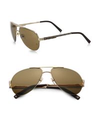Montblanc | Metallic 61mm Aviator Sunglasses for Men | Lyst
