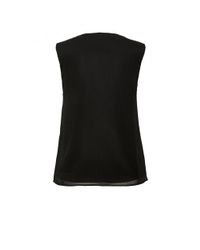 Alice + Olivia - Black Gathered V-Neck Tank - Lyst