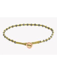 Tateossian - Metallic Diamond Knot Bracelet In Gold & Nylon Macramé With 30 Black Diamonds & 18k Rose Gold Button for Men - Lyst