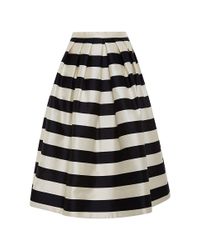 Tibi | Natural Escalante Striped Full Satin Skirt | Lyst