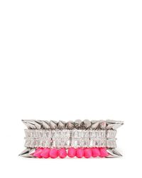 Venna | Metallic Crystal Spike Bracelet | Lyst