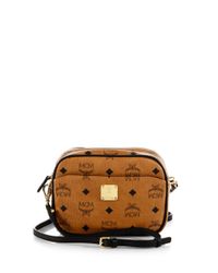 MCM | Brown Color Visetos Coated Canvas Crossbody Camera Bag | Lyst