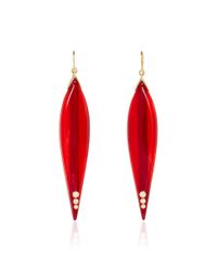 Mark Davis | Multicolor Burgundy Bakelite Earrings With Diamonds | Lyst