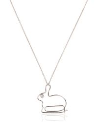 Hillier | Metallic Paperclip Bunny Necklace | Lyst