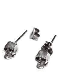 Emanuele Bicocchi | Metallic Silver Skull Stud Earrings | Lyst