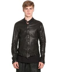 Giorgio Brato | Black Vegetable Dyed and Washed Leather Jacket for Men | Lyst