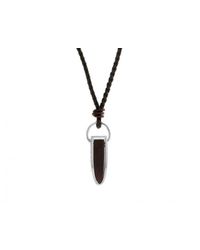 Tateossian | Brown Bullet Shaped Necklace In Ebony Wood And Silver for Men | Lyst