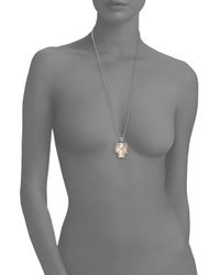 Alexander McQueen | Metallic Skull Owlet Pendant Necklace | Lyst