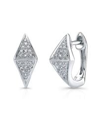 Anne Sisteron - 14kt White Gold Diamond Double Triangle Huggie Earrings - Lyst