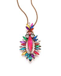 Erickson Beamon | Multicolor Telepathic Crystal Marquis Long Pendant Necklace | Lyst