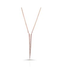 Anne Sisteron - Pink 14kt Rose Gold Diamond Slight "v" Necklace - Lyst