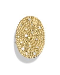 David Yurman | Metallic Cable Coil Ring With Diamonds In Gold | Lyst