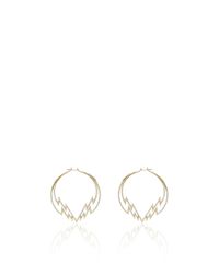 Venyx | Metallic Gold And Diamond Electra Hoop Earrings | Lyst