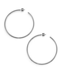 Michael Kors | Metallic Brilliance Statement Silvertone Hoop Earrings/1.75 | Lyst