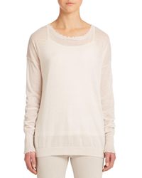 Helmut Lang | White Fine-gauge Cashmere Sweater | Lyst