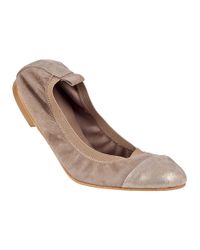 275 Central - Natural Cap Toe Ballet Flat Beige Suede - Lyst