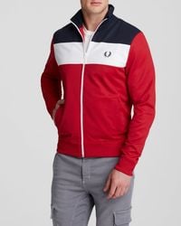 Fred Perry | Red Color Block Track Jacket for Men | Lyst