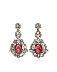 Amrapali | Metallic One Of A Kind Diamond & Tourmaline Chandelier Earrings | Lyst