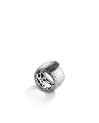John Hardy | Metallic Classic Chain Wide Overlap Band Ring | Lyst