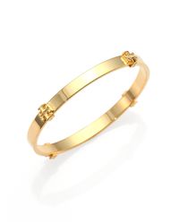 Tory Burch | Metallic Logo Station Bangle Bracelet/goldtone | Lyst