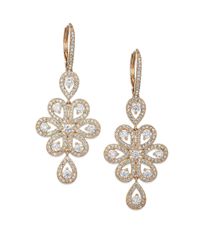 Adriana Orsini | Metallic Teardrop Flower Earrings | Lyst
