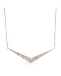 Anne Sisteron - Pink 14kt Rose Gold Diamond Chevron Necklace - Lyst